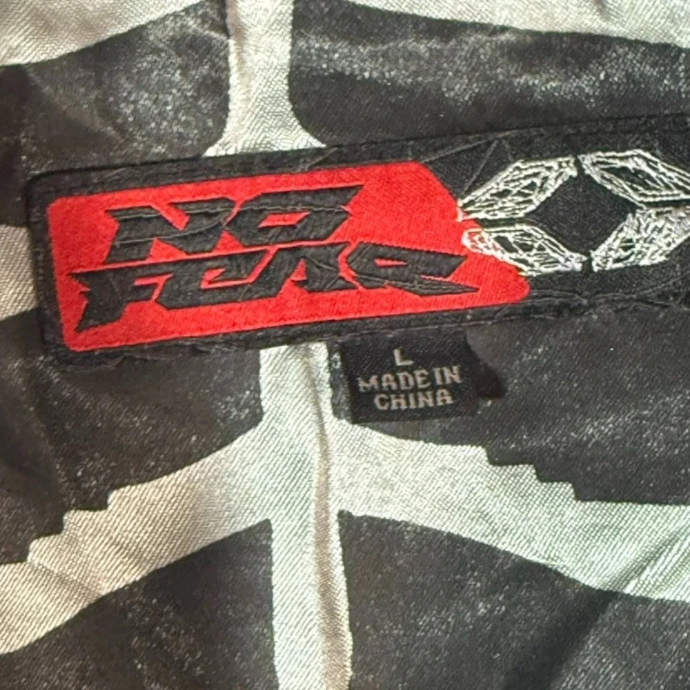 VTG Y2K NO FEAR Mens Black Spiderweb‎ Jacket Sz L Performance Lightweight Street